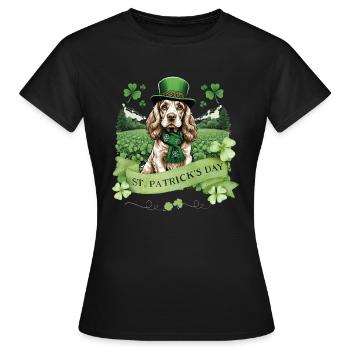 Irish Setter St. Patrick's Day Green Hat Pup - Frauen T-Shirt - Schwarz - Vorne - AI Model Female 172 dark (172cm)