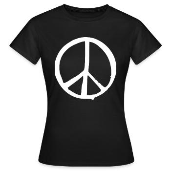 Peacezeichen - Frauen T-Shirt - Schwarz - Vorne - AI Model Female 172 dark (172cm)