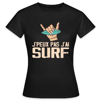 Ich kann nicht surfen - Frauen T-Shirt - Schwarz - Vorne - AI Model Female 172 dark (172cm)