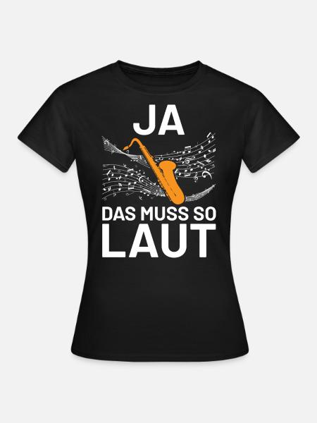 Saxophon Jazz Musiker Geschenkidee - Frauen T-Shirt - Schwarz