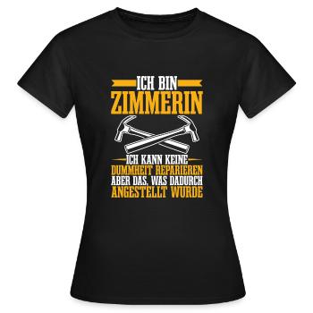 Handwerk Werkzeug Handwerkerin Zimmerin Geschenk - Frauen T-Shirt - Schwarz - Vorne - AI Model Female 172 dark (172cm)