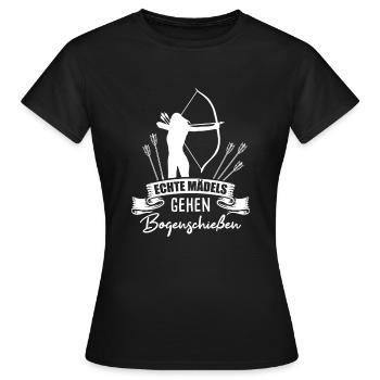 Pfeil und Bogen Bogensport Frau Bogenschießen - Frauen T-Shirt - Schwarz - Vorne - AI Model Female 172 dark (172cm)