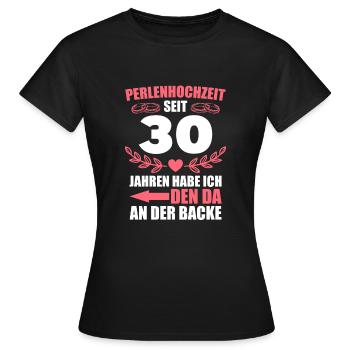 30. Hochzeitstag Frau Perlenhochzeit Geschenk - Frauen T-Shirt - Schwarz - Vorne - AI Model Female 172 dark (172cm)