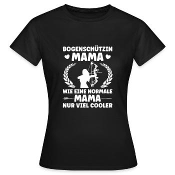 Bogenschießen Mama Muttertag Bogenschützin - Frauen T-Shirt - Schwarz - Vorne - AI Model Female 172 dark (172cm)