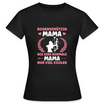 Bogensport Muttertag Bogenschießen Mama - Frauen T-Shirt - Schwarz - Vorne - AI Model Female 172 dark (172cm)