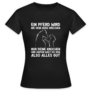 Pferde Reiten Spruch Reitsport Reiterin - Frauen T-Shirt - Schwarz - Vorne - AI Model Female 172 dark (172cm)