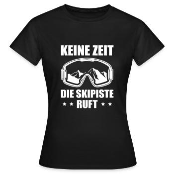 Skifahren Wintersport Die Skipiste ruft Skifahrer - Frauen T-Shirt - Schwarz - Vorne - AI Model Female 172 dark (172cm)