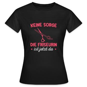 Friseursalon Frisör Haarstylistin Friseurin - Frauen T-Shirt - Schwarz - Vorne - AI Model Female 172 dark (172cm)