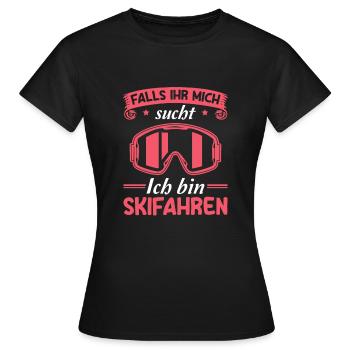 Skifahren Wintersport Skibrille Skifahrerin - Frauen T-Shirt - Schwarz - Vorne - AI Model Female 172 dark (172cm)
