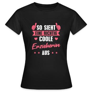 Kindererziehung Kindergärtnerin Erzieherin - Frauen T-Shirt - Schwarz - Vorne - AI Model Female 172 dark (172cm)