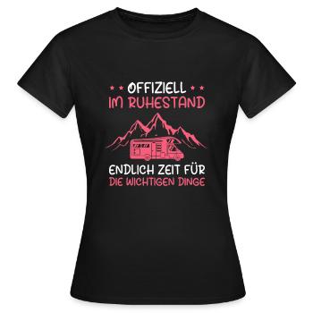 Ruhestand Rente Camping Wohnmobil Rentnerin - Frauen T-Shirt - Schwarz - Vorne - AI Model Female 172 dark (172cm)