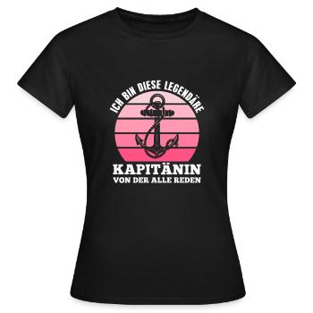 Segeln Segelboot Kapitänin Seglerin - Frauen T-Shirt - Schwarz - Vorne - AI Model Female 172 dark (172cm)