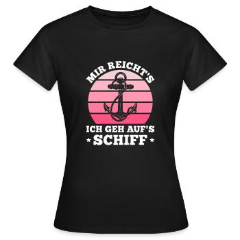 Segeln Schiff Bootsfahrerin Seglerin Kapitänin - Frauen T-Shirt - Schwarz - Vorne - AI Model Female 172 dark (172cm)