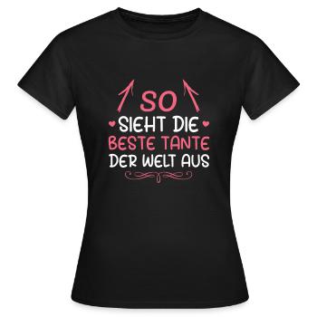 Beste Tante der Welt Patentante Geschenk - Frauen T-Shirt - Schwarz - Vorne - AI Model Female 172 dark (172cm)