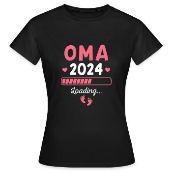 Oma 2024 Schwangerschaft verkünden Großeltern - Frauen T-Shirt - Schwarz - Vorne - AI Model Female 172 dark (172cm)