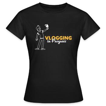Vlogging im Gange - Frauen T-Shirt - Schwarz - Vorne - AI Model Female 172 dark (172cm)
