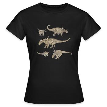 Sauropelta dinosaur - Women's T-Shirt - black - Front - AI Model Female 172 dark (172cm)