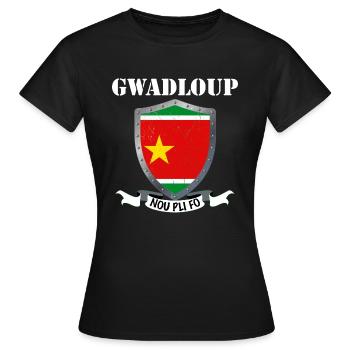 Gwadloup nou pli fo Cadeau Guadeloupe - T-shirt Femme - noir - Devant - AI Model Female 172 dark (172cm)