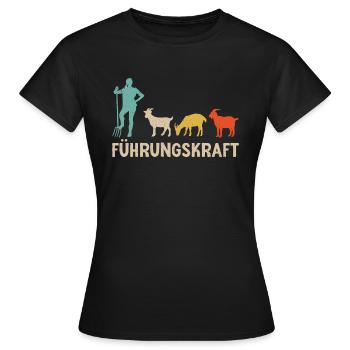 Ziegen Führungskraft Ziegenbock Landwirtin Ziege - Frauen T-Shirt - Schwarz - Vorne - AI Model Female 172 dark (172cm)