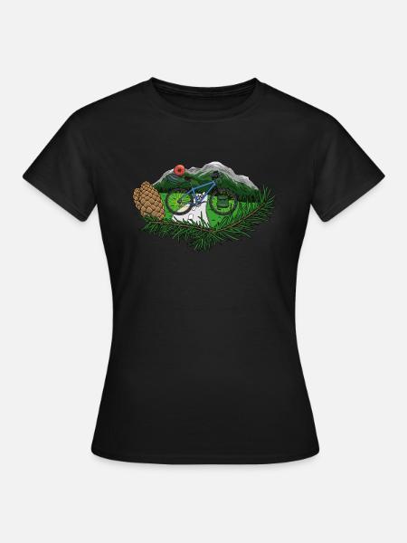 Bicicletta all'aperto - Dame-T-shirt - sort