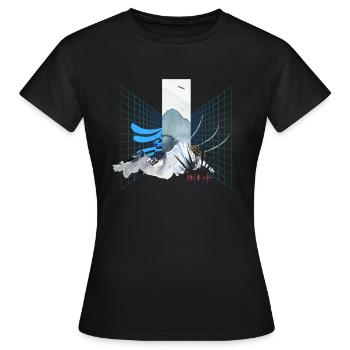 Digitale Landschaft - Frauen T-Shirt - Schwarz - Vorne - AI Model Female 172 dark (172cm)