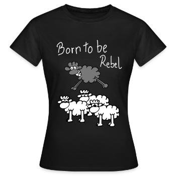 rebel sheep - Women's T-Shirt - black - Front - AI Model Female 172 dark (172cm)
