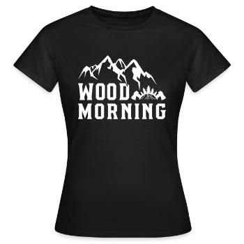 Wood Morning - Frauen T-Shirt - Schwarz - Vorne - AI Model Female 172 dark (172cm)