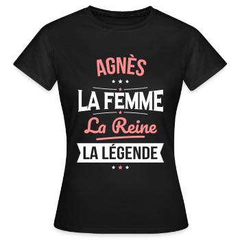 Agnès - La Femme - La Reine - La Légende - T-shirt Femme - noir - Devant - AI Model Female 172 dark (172cm)
