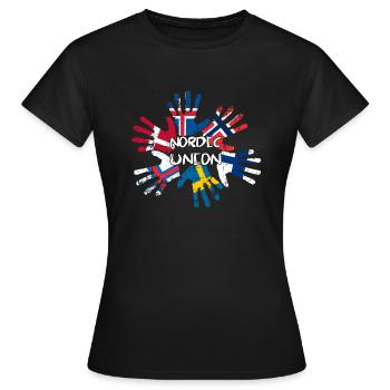 Nordic Union - T-shirt Femme - noir - Devant - AI Model Female 172 dark (172cm)