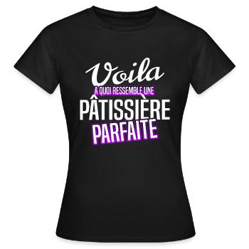 Pâtissière - T-shirt Femme - noir - Devant - AI Model Female 172 dark (172cm)
