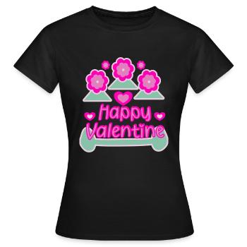 happy Valentine, schönen Valentinstag - Frauen T-Shirt - Schwarz - Vorne - AI Model Female 172 dark (172cm)