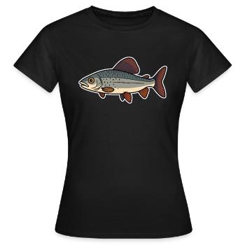 Fisch Äsche - Frauen T-Shirt - Schwarz - Vorne - AI Model Female 172 dark (172cm)