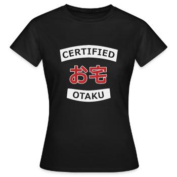 Certified Otaku T-Shirt - Women's T-Shirt - black - Front - AI Model Female 172 dark (172cm)