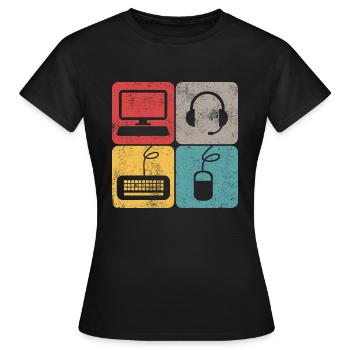 Gaming Accessories Gaming Equipment Gamer - Women's T-Shirt - black - Front - AI Model Female 172 dark (172cm)