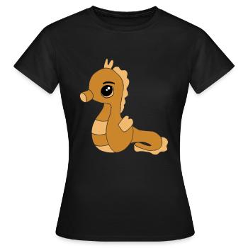 Knuffiges Seepferdchen - Frauen T-Shirt - Schwarz - Vorne - AI Model Female 172 dark (172cm)