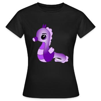 Knuffiges Seepferdchen - Frauen T-Shirt - Schwarz - Vorne - AI Model Female 172 dark (172cm)