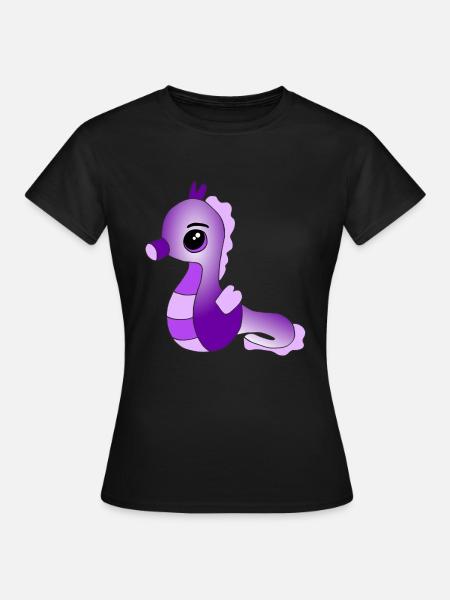 Knuffiges Seepferdchen - Frauen T-Shirt - Schwarz