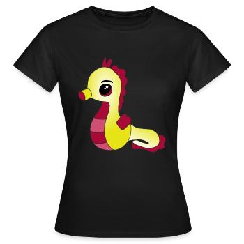 Knuffiges Seepferdchen - Frauen T-Shirt - Schwarz - Vorne - AI Model Female 172 dark (172cm)