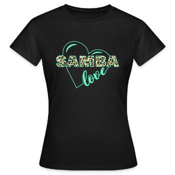 Samba Animal Print Liebe - Frauen T-Shirt - Schwarz - Vorne - AI Model Female 172 dark (172cm)