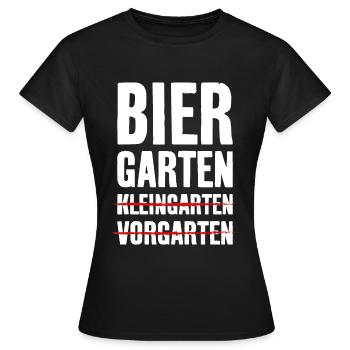 BIERGARTEN KLEINGARTEN GARTEN BIER - Frauen T-Shirt - Schwarz - Vorne - AI Model Female 172 dark (172cm)
