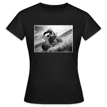 QUAD IN ACTION - Frauen T-Shirt - Schwarz - Vorne - AI Model Female 172 dark (172cm)