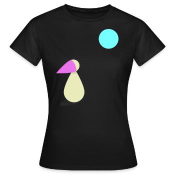 Sehnsucht Mondschein Geschenk - Frauen T-Shirt - Schwarz - Vorne - AI Model Female 172 dark (172cm)
