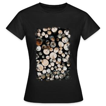 Wood - Women's T-Shirt - black - Front - AI Model Female 172 dark (172cm)