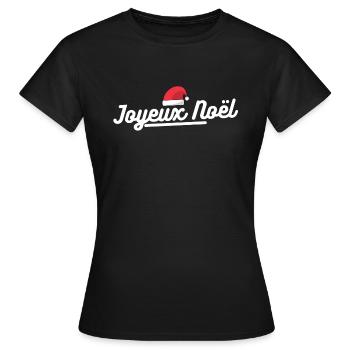 Joyeux Noël. cadeau joyeux noël - T-shirt Femme - noir - Devant - AI Model Female 172 dark (172cm)