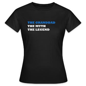 LE GRANDDAD LE MYTHE LA LÉGENDE - T-shirt Femme - noir - Devant - AI Model Female 172 dark (172cm)