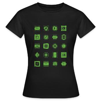 Microchips Microchip CPU Informatique Matériel - T-shirt Femme - noir - Devant - AI Model Female 172 dark (172cm)
