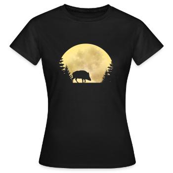 Chasse au sanglier - cadeau chasseur - T-shirt Femme - noir - Devant - AI Model Female 172 dark (172cm)
