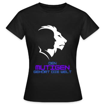 den Mutigen gehört die Welt - Frauen T-Shirt - Schwarz - Vorne - AI Model Female 172 dark (172cm)
