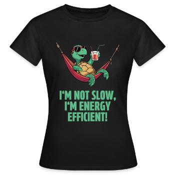 Efficacité détendue des tortues - T-shirt Femme - noir - Devant - AI Model Female 172 dark (172cm)