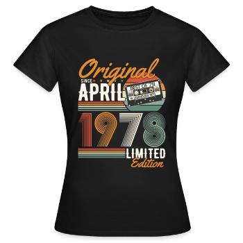 Original seit April 1978 - Frauen T-Shirt - Schwarz - Vorne - AI Model Female 172 dark (172cm)